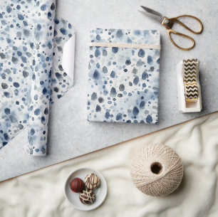 Papier Cadeau Bleu de jour de pluie