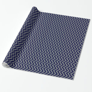 Papier Cadeau Bleu de marine, Charcoal Grand Chevron ZigZag Moti