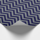 Papier Cadeau Bleu de marine, Charcoal Grand Chevron ZigZag Moti (Coin)