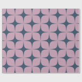 Papier Cadeau Bleu de marine violet Mid Century moderne élégant (Plat)