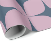 Papier Cadeau Bleu de marine violet Mid Century moderne élégant (Coin rond)