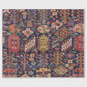 Papier Cadeau Bleu de minuit, Shekarlu Zig-Zag (Plat)