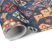 Papier Cadeau Bleu de minuit, Shekarlu Zig-Zag (Coin rond)