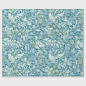 Papier Cadeau Bleu de motif botanique rétro (Plat)