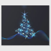 Papier Cadeau Bleu de Noël (Plat)