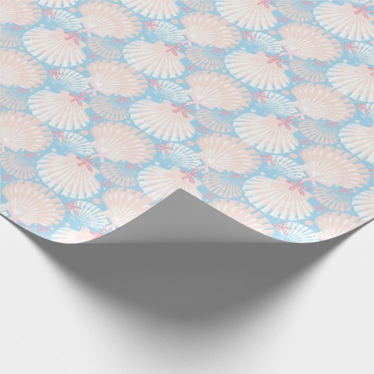 Papier Cadeau Bleu de Noël côtier   (Coin)