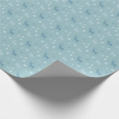 Papier Cadeau Bleu de Noël de cerfs communs (Coin)