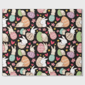 Papier Cadeau Bleu de Pâques et oeufs sans soudure motif (Plat)