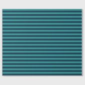 Papier Cadeau Bleu de Prusse et Rayures Sarcelle (Plat)