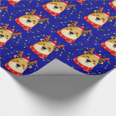 Papier Cadeau Bleu de rennes de Noël (Coin)