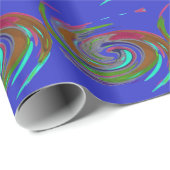 Papier Cadeau Bleu de tourbillon (Coin rond)