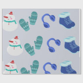 Papier Cadeau Bleu de vacances (Plat)