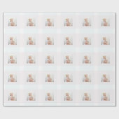 Papier Cadeau Bleu délicat et Bleu rayures Photo Noël (Plat)