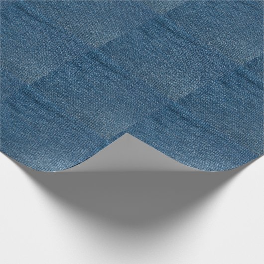 Papier Cadeau Bleu Dénim Texture - Gros plan (Coin)