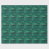 Papier Cadeau Bleu doré Marbling : Art fluide (Plat)