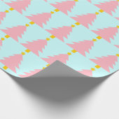 Papier Cadeau Bleu en bon état, arbre de Noël (Coin)