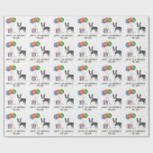 Papier Cadeau Bleu Et Blanc Boston Terrier Cute Dog - Anniversai (Plat)