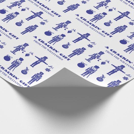 Papier Cadeau Bleu et blanc Casse-noix tendance Crackin' Cadeau (Coin)