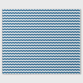 Papier Cadeau Bleu et blanc chevron (Plat)
