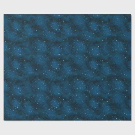Papier Cadeau Bleu et blanc étoile céleste (Plat)