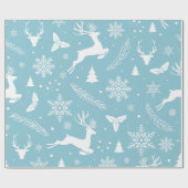 Papier Cadeau Bleu et blanc hiver Wonderland (Plat)