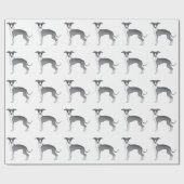 Papier Cadeau Bleu Et Blanc Italien Greyhound Cute Chien Motif (Plat)