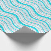 Papier Cadeau Bleu et blanc rayures ondulées (Coin)
