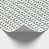 Papier Cadeau Bleu et blanc rose Topiary Jar (Coin)