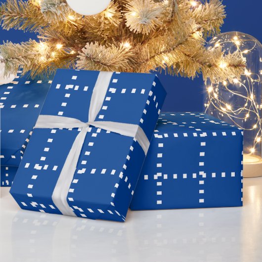 Papier Cadeau Bleu et blanc Simple Minimal (Vacances)