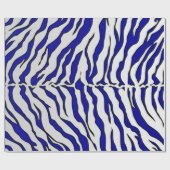 Papier Cadeau Bleu Et Blanc Tigre Bleu De La Marine Stripes Post (Plat)