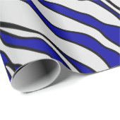 Papier Cadeau Bleu Et Blanc Tigre Bleu De La Marine Stripes Post (Coin rond)