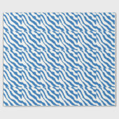 Papier Cadeau Bleu et blanc Zebra Motif (Plat)