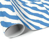 Papier Cadeau Bleu et blanc Zebra Motif (Coin rond)