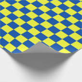 Papier Cadeau Bleu et jaune À damiers soleil (Coin)
