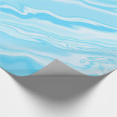 Papier Cadeau Bleu et Marbre blanc (Coin)