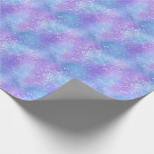 Papier Cadeau Bleu et mauve Froid Étincelles Iridescentes (Coin)