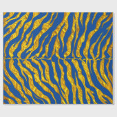 Papier Cadeau Bleu Et Or Tiger Grandes Posters de animaux (Plat)