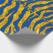 Papier Cadeau Bleu Et Or Tiger Grandes Posters de animaux (Coin)