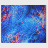 Papier Cadeau Bleu et orange Abstraits de saphire liquide (Plat)