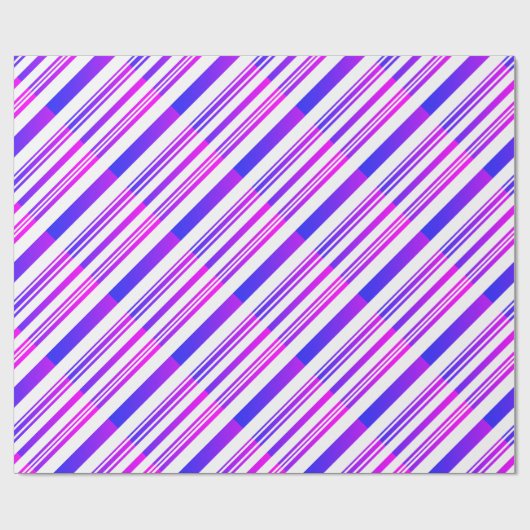 Papier Cadeau Bleu et rose dégradés sur blanc (Plat)