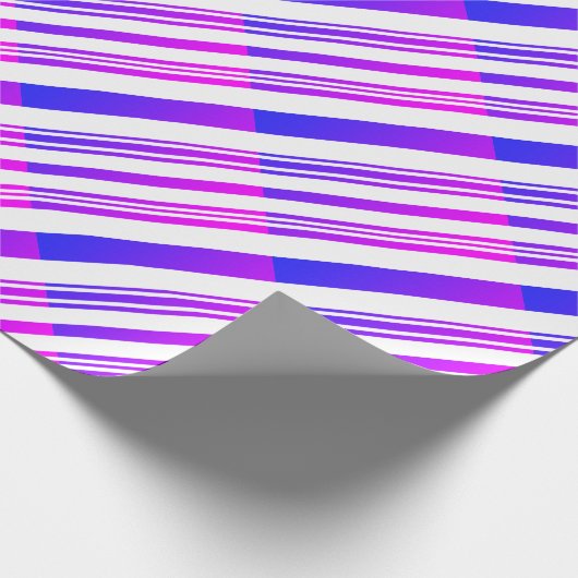 Papier Cadeau Bleu et rose dégradés sur blanc (Coin)