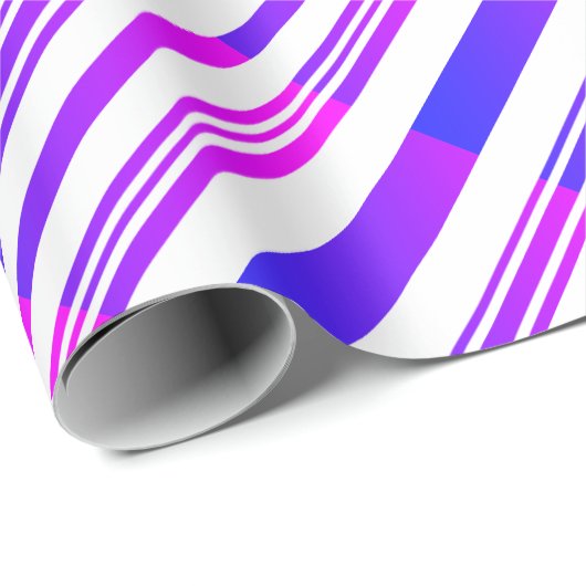 Papier Cadeau Bleu et rose dégradés sur blanc (Coin rond)