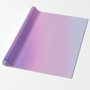 Papier Cadeau Bleu et Rose Moderne Dégradé Esthétique Onirique