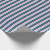 Papier Cadeau Bleu et rose rayé (Coin)