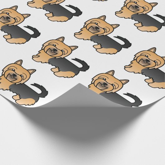 Papier Cadeau Bleu Et Tan Australien Terrier Cute Chien Motif (Coin)
