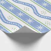 Papier Cadeau Bleu et vert rayures (Coin)