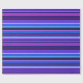 Papier Cadeau Bleu et violet bandes horizontales (Plat)