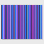 Papier Cadeau Bleu et violet bandes verticales (Plat)