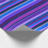 Papier Cadeau Bleu et violet bandes verticales (Coin)