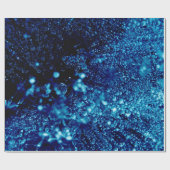 Papier Cadeau Bleu étincelles Abstraites bulles congelées (Plat)